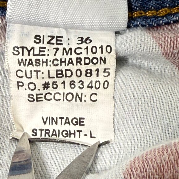 Lucky Brand Jeans Mens Sz 36x34 Vintage Straight Chardon Wash Stretch Denim - Picture 8 of 12
